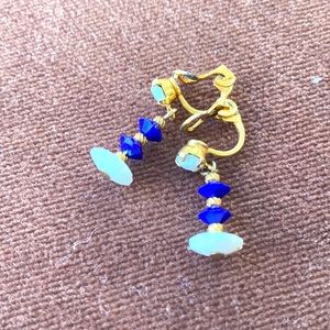 Soft tension close comfort clip vintage GLASS earrings.